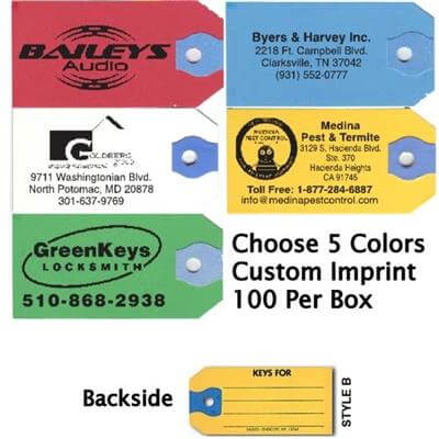 Printed Paper Key Tags for Business - 100 Per Box | Sanzo Specialties Questions & Answers