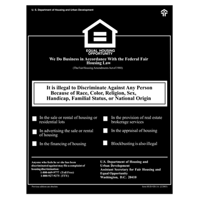 HUD Equal Housing Poster Questions & Answers